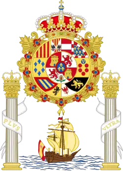 Versión bajo las escudo real de Carlos IV en un documento situado en el Archivo de Indias, 1789.