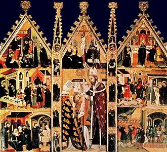 Retablo de San Marcos en la Colegiata de Santa María (Manresa), de Arnau Bassa (1346).
