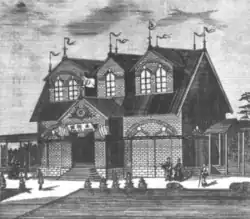 Grabado de la Galería de Arte para la primera Exposición Industrial Nacional (1877)