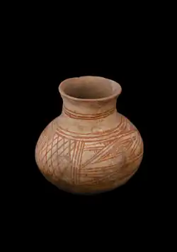 Vasija panzaleo estilo "b", pintado con formas geométricas