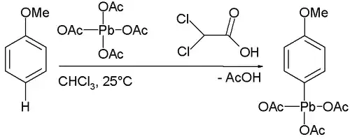 Síntesis del triacetato de p-metoxifenilplomo