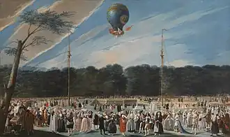 Ascensión de un Montgolfier en Aranjuez, de Antonio Carnicero, 1784.
