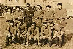 1967, el primer ascenso a la máxima categoría, con: Gonzalo, Cuenca, Casarino, Pazos, Sarmiento, Bagnera, Catania, Souto, Rudzky, Valledor y Pérez.