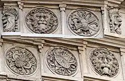 Detalle de las metopas del friso.