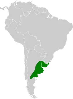 Distribución geográfica del canastero pampeano.