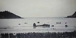 Aterrizaje forzoso del Einquel-111 en La Concha. 1945