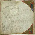 Mapa del Atlántico, hoja del atlas de 1321 de "Perrino" Vesconte (Biblioteca Central de Zúrich)