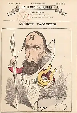 Caricatura de Vacquerie, por André Gill (1878).