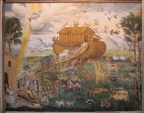La entrada de los animales en el arca de Noé, ca.&nbsp;1556. Milán, iglesia de San Maurizio al Monastero Maggiore.
