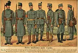 Uniformes del ejército en 1912.