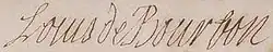 Firma de Luis de Borbón