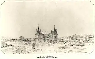 Vista de Limours desde la entrada. Finales del siglo&nbsp;XVIII