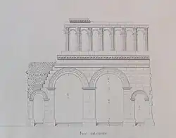 La porte d'Arroux; alzado de Jean Roidot-Déléage (siglo&nbsp;XIX).
