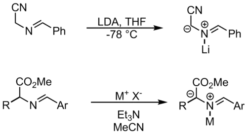 Formation of azomethine ylides by N-metallation.