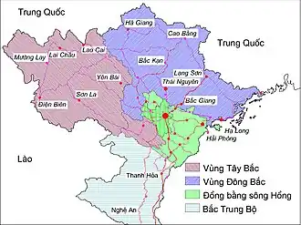 Subregiones de Vietnam septentrional
