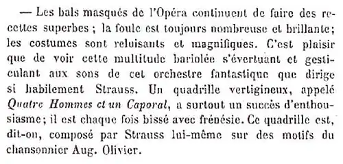 Ecos de los bailes de mascaras de la Ópera en 1863, danzando al son de la musique festive de danses de Paris au XIXe siècle[14]​