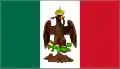 México (1823-1824 como nacional en el Primer Imperio Mexicano y como bandera de guerra en el Segundo Imperio Mexicano 1864-1867)