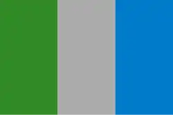 Bandera de ADIC, propuesta en la transición como bandera oficial de Cantabria junto al lábaro y la bandera rojiblanca actual