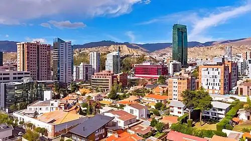 Vista del barrio de Calacoto, Macrodistrito Sur