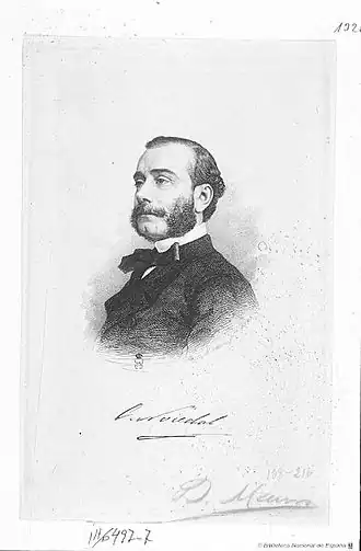 Cándido Nocedal, retrato al aguafuerte de Bartolomé Maura y Montaner, Biblioteca Nacional de España.