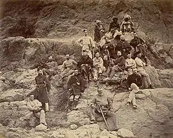 Equipo británico en el sitio de la batalla de Ali Masjid