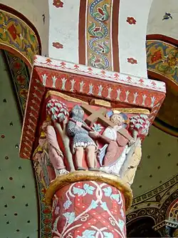 Capitel románico del siglo XII (repintado en el XIX).