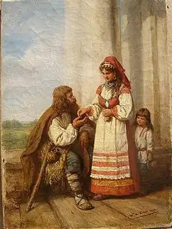 Las limosnas, en Smolensk, Rusia (1883)