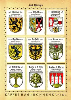 Conjunto de escudos de poblaciones alemanas. (1925 como parte de Wappen und Siegel der deutschen Städte, Flecken und Dörfer)