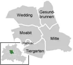 Mapa del distrito de Mitte