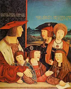 La familia de Maximiliano, por Bernhard Strigel (c. 1461–1528).