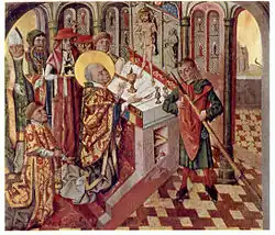 Misa de San Gregorio del Altar principal de la Catedral de Aarhus (Dinamarca), obra de Bernt Notke