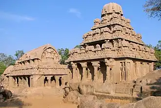 Pancha Rathas («Cinco Carros»), templos monolíticos de Mahābalipuram.