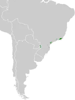 Distribución geográfica del batará pechinegro.