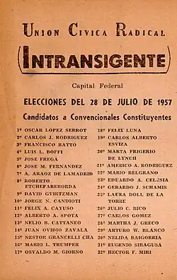 Unión Cívica Radical Intransigente - Capital Federal