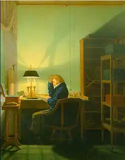 Hombre leyendo a la luz de una lámpara (1814), Fundación Oskar Reinhart, Winterthur