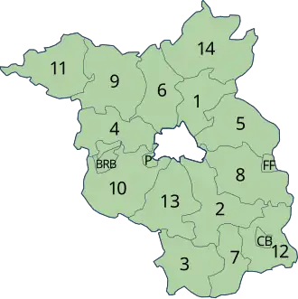 Landkreise en Brandeburgo.