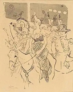 Entrada de Cha-U-Kao para Le Rire, dibujo original de Toulouse-Lautrec.
