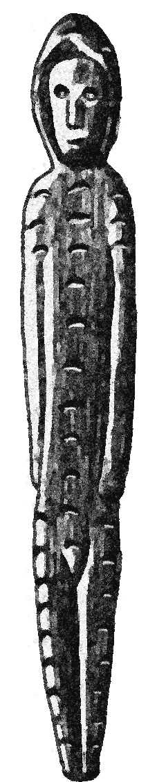 Estatuilla femenina tallada en colmillo de mamut de Buretj (Lago Baikal, Siberia)