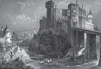 Las ruinas del castillo en 1865