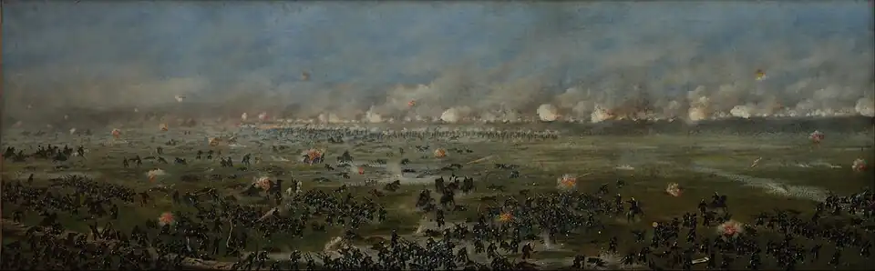 Asalto de la 3ra columna argentina a Curupaytí, de Cándido López. 1893. Museo Nacional de Bellas Artes