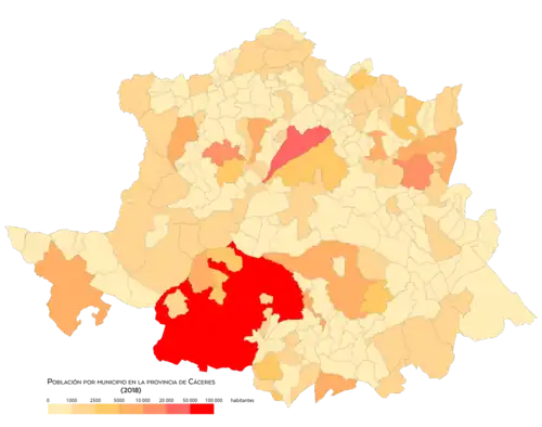 Mapa de población por municipios