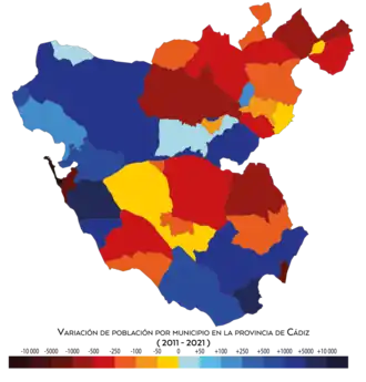 Crecimiento de la población por municipio entre 2011 y 2021