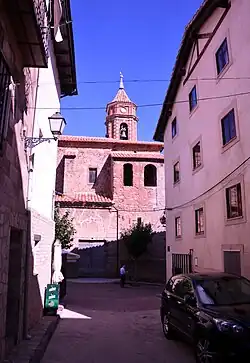 Paisaje urbano con detalle de la parroquial de San Mateo, siglo&nbsp;XVI-XVII