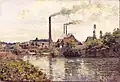 Camille Pissarro, Industria en Pontoise, óleo, 1873