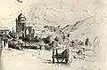 La Pastora, Caracas. 1853. Tinta aguada, Sepia, Grafito sobre papel. 18 x 27 cm.
