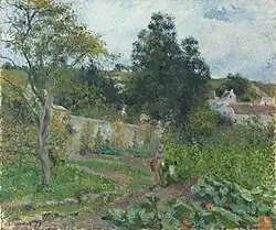 Huerto en Pontoise, pintado por Pissarro en 1879.