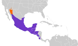 Distribución geográfica del mosquerito imberbe.