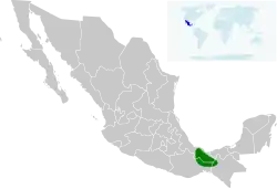 Distribución geográfica del colibrí tuxtleño.