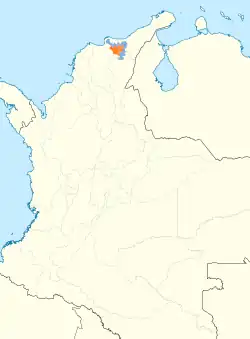 Distribución geográfica del colibrí de Santa Marta