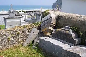 Cementerio civil; enterramientos abandonados